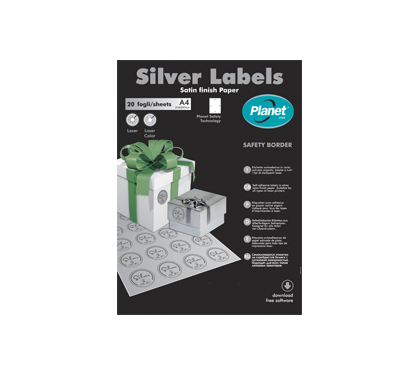 etichette in carta argento